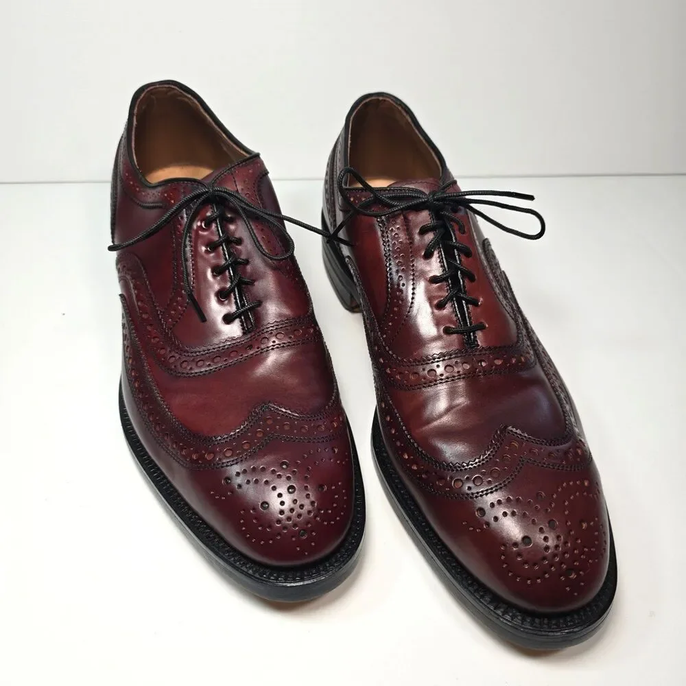 Allen Edmonds Cambridge 8685 Shell Cordovan Wingtip Oxford Burgundy 8.5 D USA